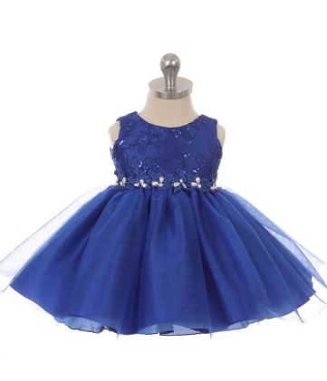 Grey blue flower girl dress on sale